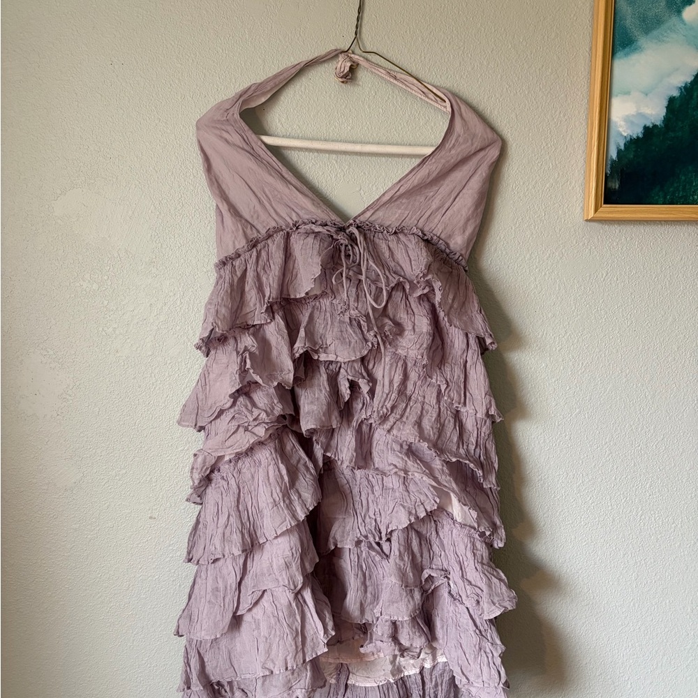 Elizabeth and James Lilac Ruffle High Low Dress